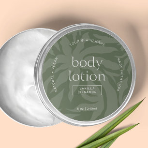Élégant Sage Green Lotion Jar Round Étiquette prod