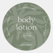 Élégant Sage Green Lotion Jar Round Étiquette prod (Devant)