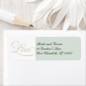 Elegant Sage Green LOVE Return Address Labels (Insitu)