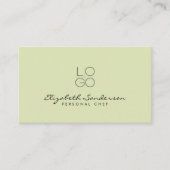 Elegant Sage Green Luxury Script QR CODE Visitekaartje (Voorkant)