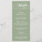 Élégant Sage Green Mariage Menu Modèle (Devant)