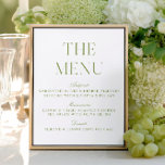 Élégant Sage Green Mariage Menu Signer<br><div class="desc">Partie de la collection de Mariages "Iris" — explorez la suite complète via le lien de cette page pour coordonner les articles de papeterie correspondants pour votre événement. ・ Des maquettes pour cette conception ont été créées à l'aide de l'IA Midtravel.</div>