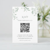 Elegant Sage Green Mariage QR Code Réponse en lign (Debout devant)