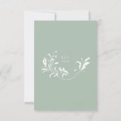 Elegant Sage Green Mariage QR Code Réponse en lign (Dos)