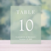 Elégant Sage Green Mariage Réception Numéro de tab (Neutre)