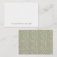 Elegant Sage Green met Herringbone Pattern