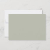 Elégant Sage Green Minimal Wedding Carte RSVP (Dos)