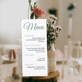 Elegant Sage Green Minimalist Wedding Menu Card