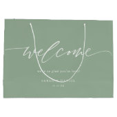 Elégant Sage Green Mint Mariage Bienvenue Sac cade (Dos)