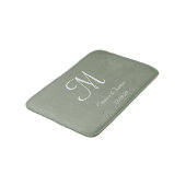 Elegant Sage Green Monogram Naam Passen getrouwd Badmat (Gekanteld)