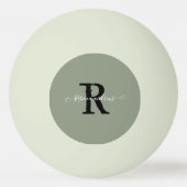 Elegant Sage Green Monogram Script Initiaal Naam Pingpongballen (Achterkant)