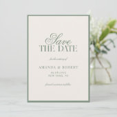 Elegant Sage Green Old Money Wedding Save The Date (Staand voorkant)