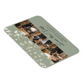 Elegant Sage Green Photo Save the Date Magnet Magneet (Rechterzijde)