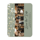 Elegant Sage Green Photo Save the Date Magnet Magneet (Verticaal)