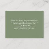 Elegant Sage Green QR Code Site Web Carte RSVP (Dos)