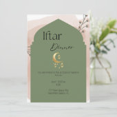 Elegant Sage Green Ramadan Iftar Invitation Kaart (Staand voorkant)
