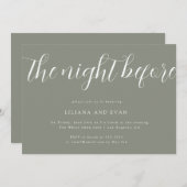 Élégant Sage Green Rehearsdîner Invitation (Devant / Derrière)