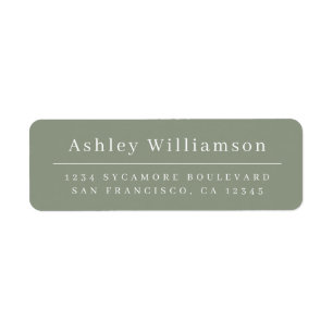 Elegant Sage Green Retour Adres Label