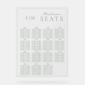 Élégant Sage Green Script Monogramme Siège Mariage (Recto)