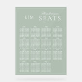 Élégant Sage Green Script Monogramme Siège Mariage (Recto)
