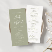 Élégant Sage Green Script Programme de mariage min