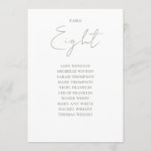 Élégant Sage Green Seing Chart Numéro de table (Dos)