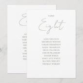 Élégant Sage Green Seing Chart Numéro de table (Devant / Derrière)