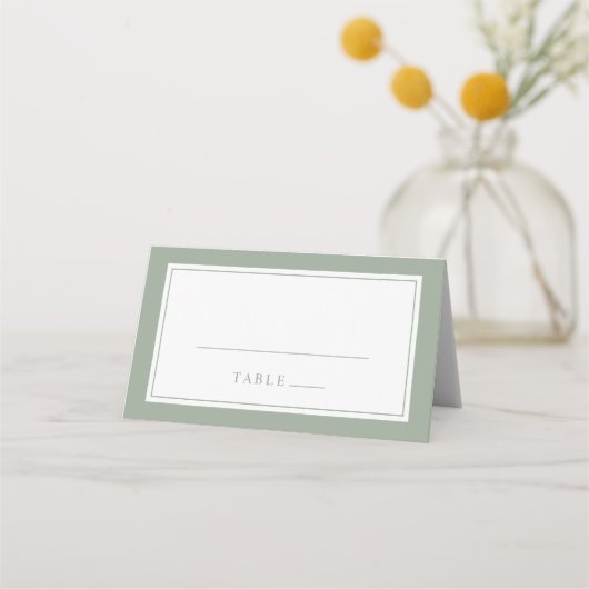 Elegant Sage Green Simple Minimal Border Wedding (Voorkant)
