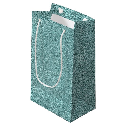Elegant Sage Green Sparkly Glitter look Klein Cadeauzakje (Voorkant Gekanteld)