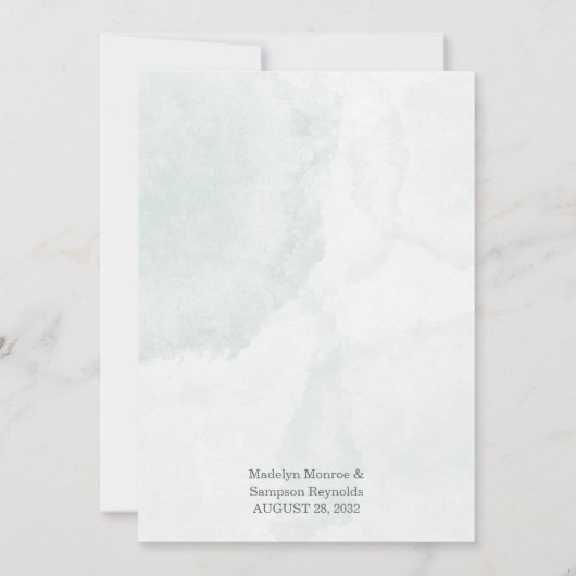 Elegant Sage Green Watercolor Foliage Wedding Kaart (Achterkant)