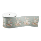 Elegant Sage Green Waterverf Bunny Rabbit Baby Lint (Spoel)