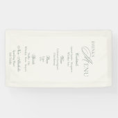 Elegant Sage Green Wedding Drinks Menu Sign  Spandoek (Horizontaal)