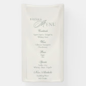 Elegant Sage Green Wedding Drinks Menu Sign  Spandoek (Verticaal)