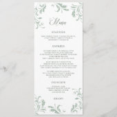 Elegant Sage Green Wedding Flourish Menu (Voorkant)