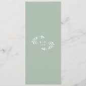 Elegant Sage Green Wedding Flourish Menu (Achterkant)