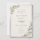 Elegant Sage Green Wedding Invitation | Minimalist (Devant)