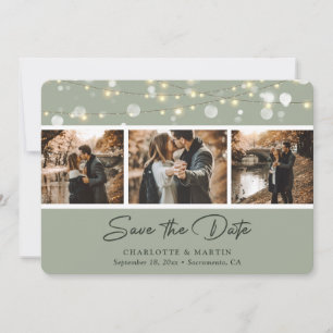 Elegant Sage Green Wedding Photo Save the Date