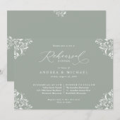 Elegant Sage Green Wedding Rehearsal Dinner Kaart (Voorkant / Achterkant)