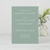 Elegant Sage Green Wedding Rehearsal Invitations (Debout devant)