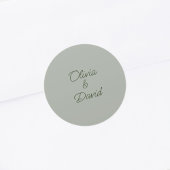 Elegant Sage Green Wedding Ronde Sticker