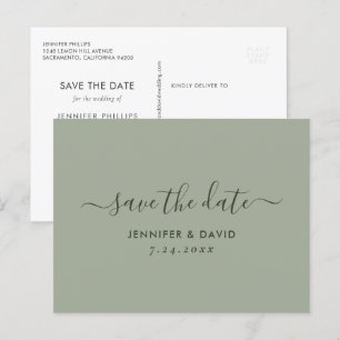 Elegant Sage Green Wedding Save the Date Aankondigingskaart
