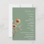 Elegant Sage Green Wildflower huwelijksprogramma K (Voorkant)