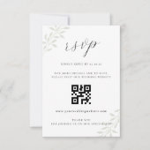 Elégant Sage Greenery Mariage QR code RSVP (Devant)