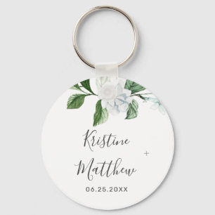 Elegant Sage Greenery Wreath White Floral Wedding Sleutelhanger