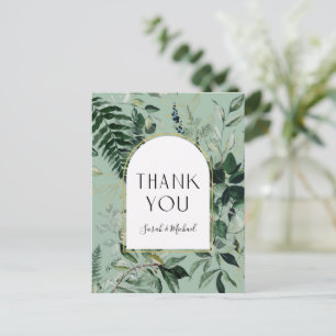 Elegant Sage Groen Botanisch gebladerte dank u Briefkaart