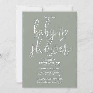 Elegant Sage Groen Genderneutraal Baby shower Kaart