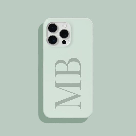 Elegant Sage Groen Minimalistisch Initiaal Monogra Case-Mate iPhone Case