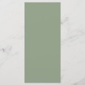 Elegant Sage Groen Modern Let's Eat Bruiloft Diner Menu (Achterkant)