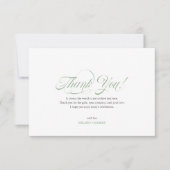 Elegant Sage-groen script Bedankt (Voorkant)
