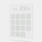 Elegant Sage Groen Script Monogram Bruiloft Seat Acryl Bord (Hoek)